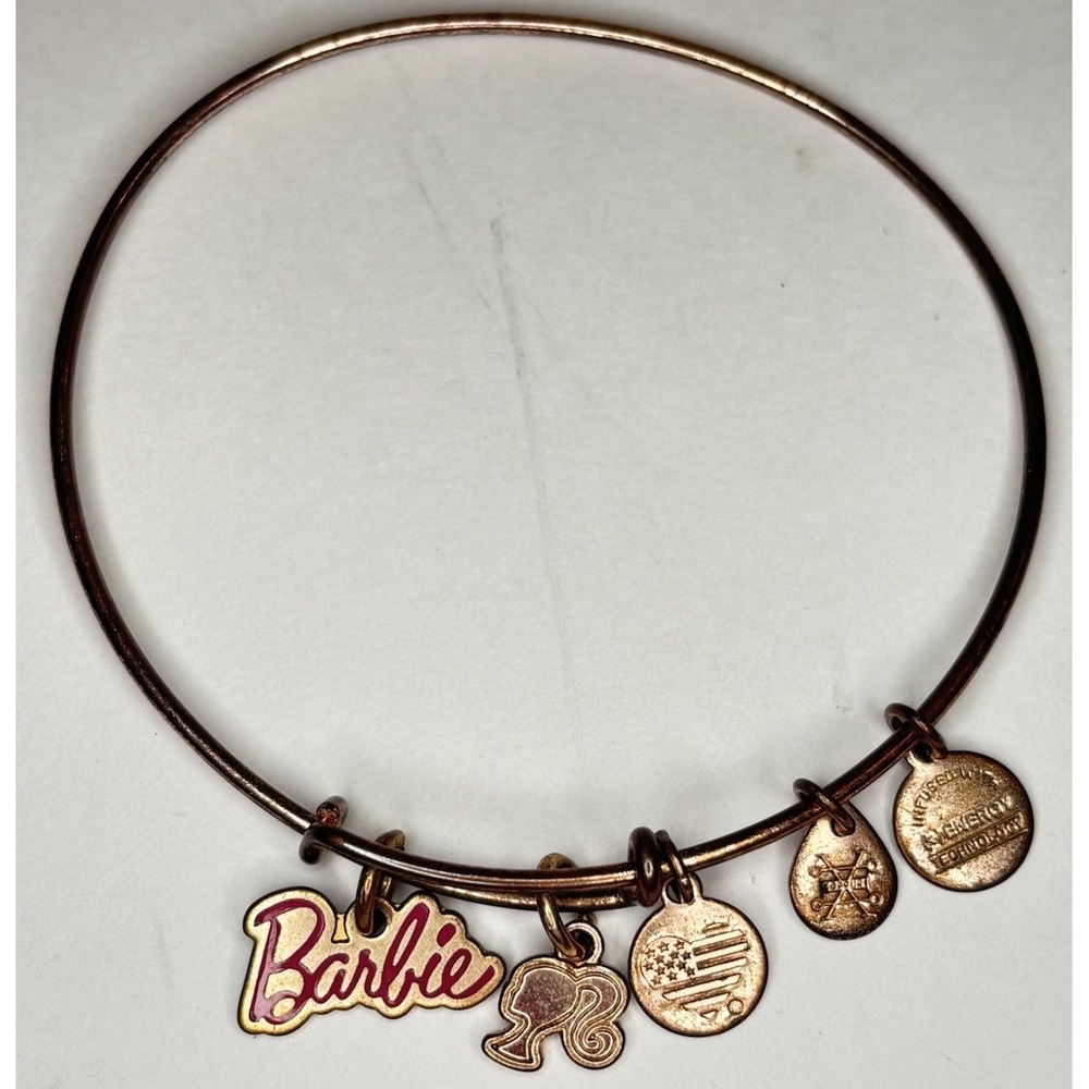 BARBIE Alex & Ani Gold Tone Bangle  Bracelet Ponytail Silhouette Baribecore